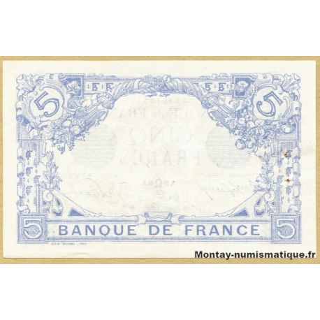 5 Francs Bleu 29 juillet 1916 Q.13113