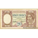 Djibouti 20 Francs au paon Non daté  (1936) X.19