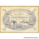  Guyane 5 Francs Cabasson bleu ND ( 1944)