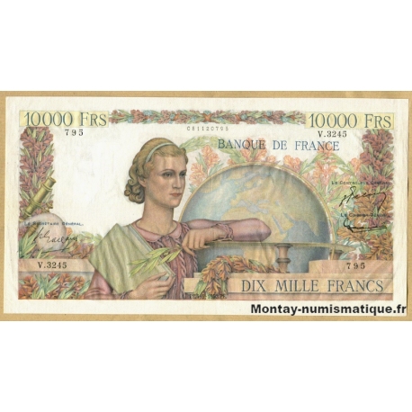10000 Francs Génie Français 4-9-1952