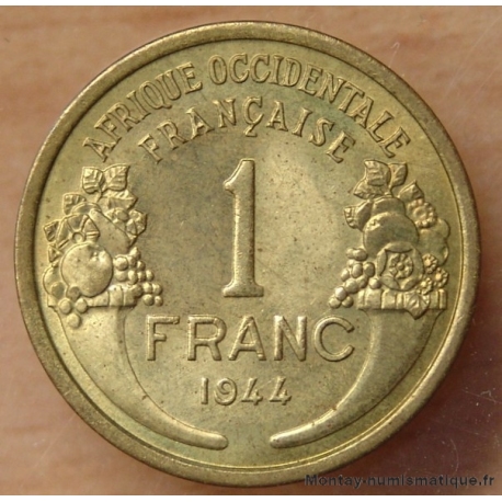 A.O.F Afrique Occidentale Française 1 Franc 1944
