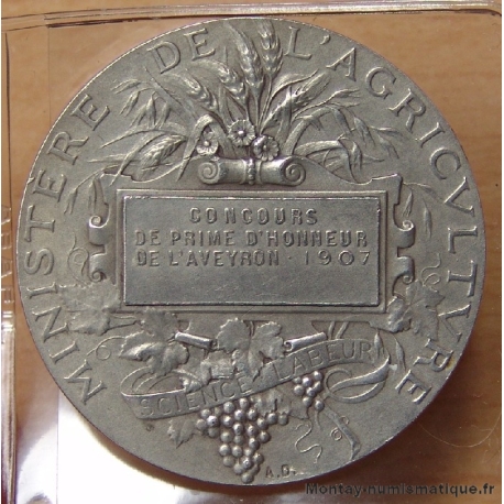 Médaille Agriculture Aveyron (12) Concours de Prime d'Honneur 1907 