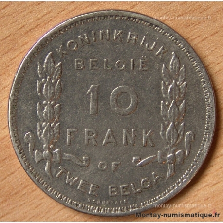 Belgique 10 Francs ou 2 belga Albert I 1930