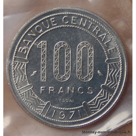 Cameroun 100 francs Antilopes 1971 Essai - République Fédérale