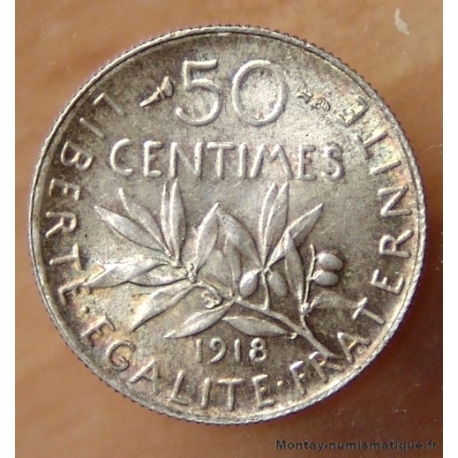 50 Centimes Semeuse 1918