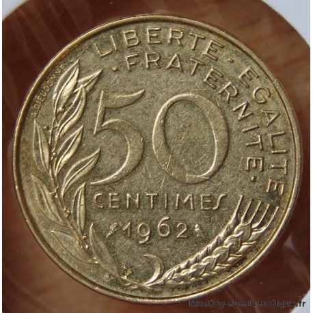 50 Centimes Marianne 1962 type col à 4 plis
