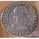 Henri III Demi Franc Col plat 1587 D Lyon