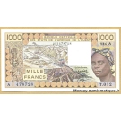 1000 Francs BCEAO Côte d'Ivoire 1986 A - T.012