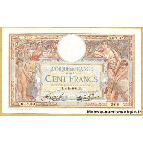 100 Francs Luc Olivier Merson 2-12-1937 Q.56039