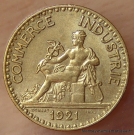 2 Francs Chambre de Commerce 1921 ( 2 ouvert)