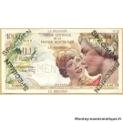 La Réunion - Spécimen 1000 Francs  ND (1946)  type perforé tamponné