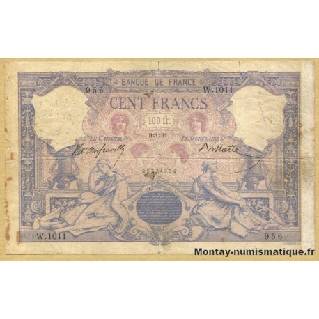 100 Francs  bleu et rose 09-01-1891 W.1011