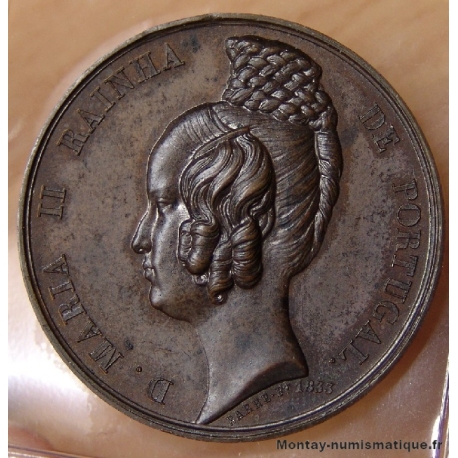 Portugal - Médaille Marie II Reine du Portugal 1833 