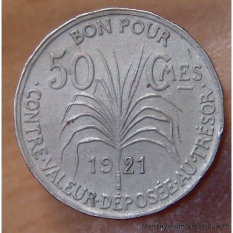 Guadeloupe Bon pour 50 Centimes 1921