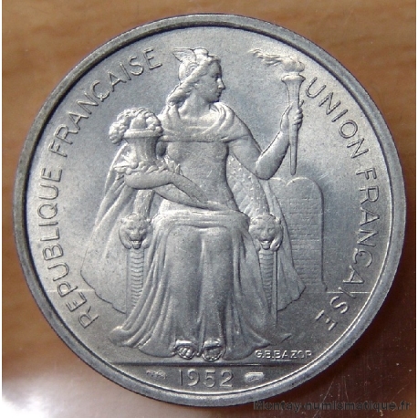Nouvelle-Calédonie 5 Francs 1952 - Union Française 