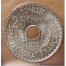 Tunisie 25 Centimes 1918 Essai.