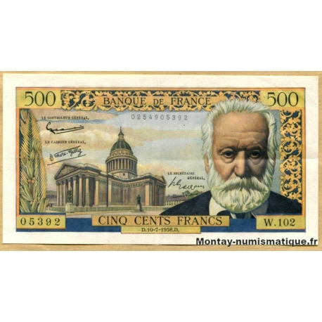 500 Francs Victor Hugo 10-07-1958 W.102
