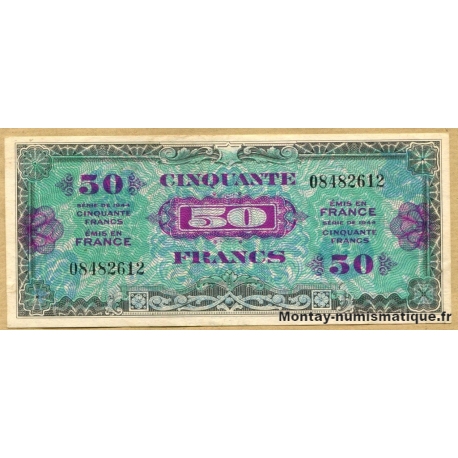 50 Francs Drapeau Juin 1944 sans série