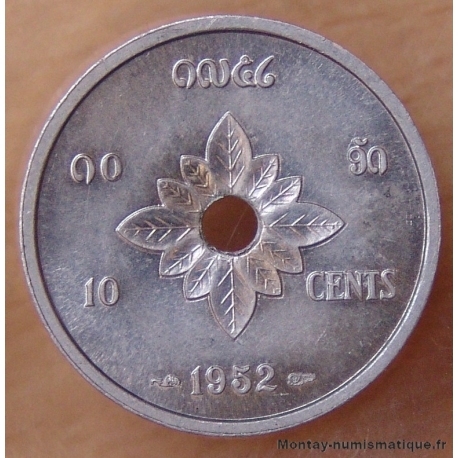 LAOS 10 Cents 1952 
