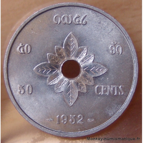 LAOS 50 Cents 1952 