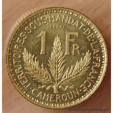 Cameroun 1 Franc 1924 Essai  - Territoires sous mandat.