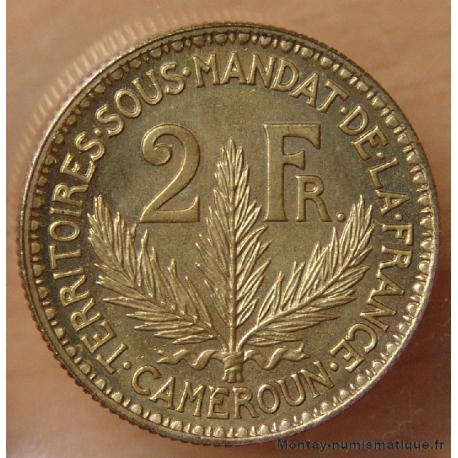 Cameroun 2 Francs 1925 pré-série de Morlon poids lourd