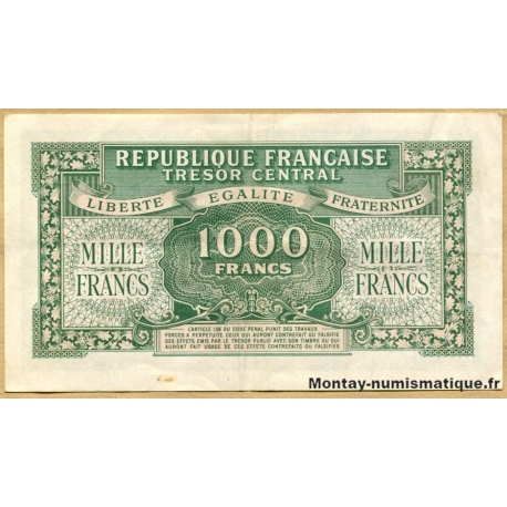 1000 Francs Marianne 1945 Série 84 A