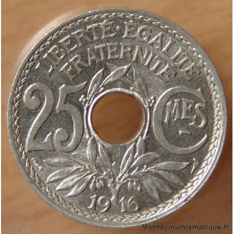 25 Centimes Lindauer 1916  Cmes souligné 