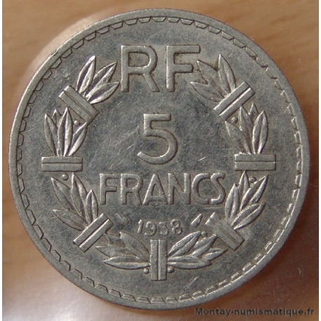 5 Francs Lavrillier nickel 1938