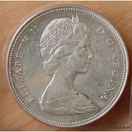 Canada 1 Dollar Elisabeth II 1965 Canoë avec indien 