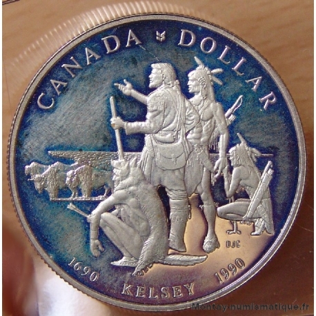 Canada 1 Dollar 1990 Elisabeth II explorateur et trappeur Henry Kelsey