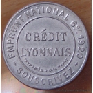 Timbre-Monnaie  Crédit Lyonnais, 5 Centimes. 