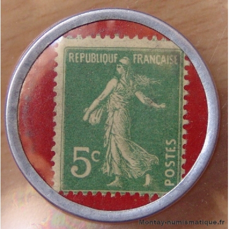 Timbre-Monnaie  Crédit Lyonnais, 5 Centimes. 