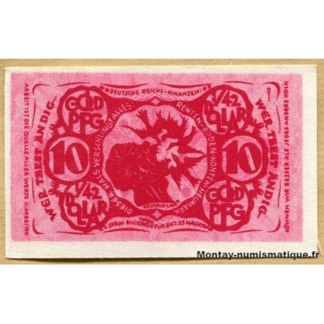 Allemagne - Bielefeld 10 Goldenpfennig ou 1/42 Dollar 8-11-1923