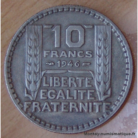 10 Francs Turin 1946 Rameaux longs