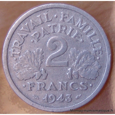 2 Francs Bazor 1943 B Beaumont-Le-Roger