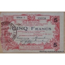 Bon régional - 5 Francs 18-06-1917 Département Nord Aisne et Oise 