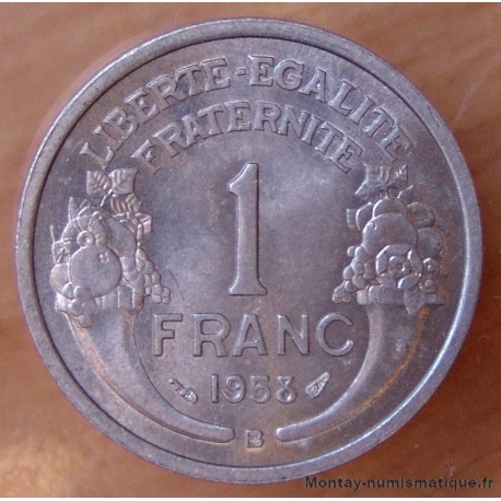 1 Franc Morlon Aluminium 1958 B Beaumont-Le-Roger