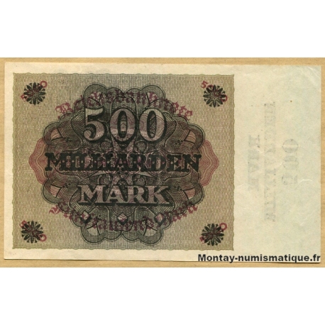Allemagne - 500 Milliarden sur 5000 Mark 1923 - Reichsbanknote