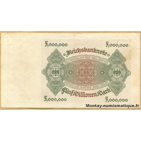 Allemagne - 5 Millionen Mark 01 juin 1923 série A