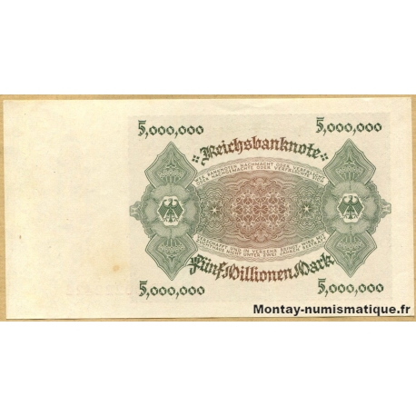 Allemagne - 5 Millionen Mark 01 juin 1923 série B