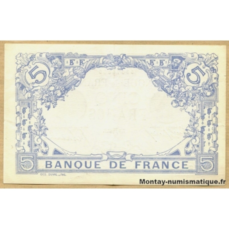 5 Francs Bleu 9 mai 1913 B.2136  