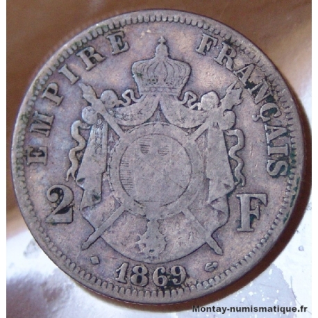 2 Francs Napoléon III 1869 BB Strasbourg