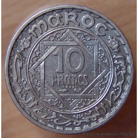 Maroc 10 Francs Piéfort essai 1366 H frappe médaille.