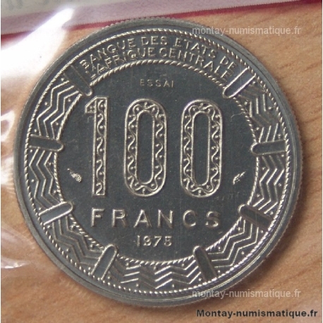 République Gabonaise 100 Francs 1975 ESSAI
