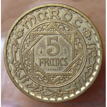 Maroc PIEFORT 5 Francs 1365 H essai
