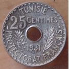 Tunisie 25 Centimes 1931 Essai.