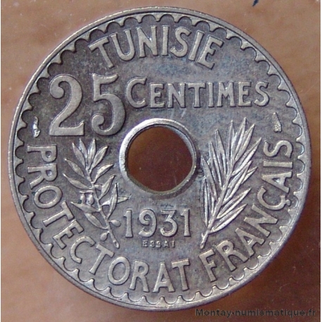 Tunisie 25 Centimes 1931 Essai.