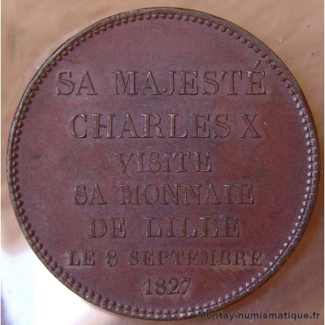5 Francs ( module de )  Charles X visite sa monnaie de Lille 1827