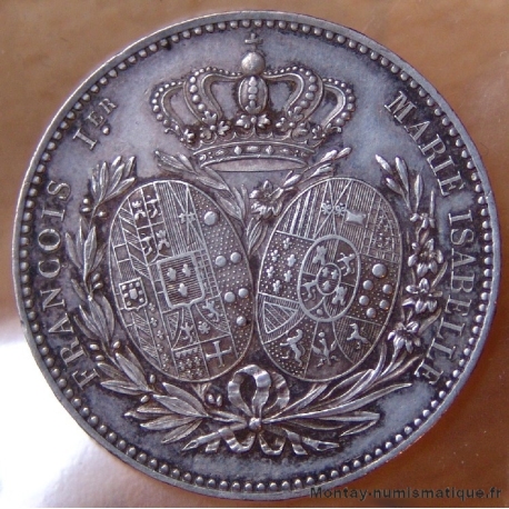 5 Francs Roi et Reine des Deux Siciles 1830 - François I et Marie Isabelle